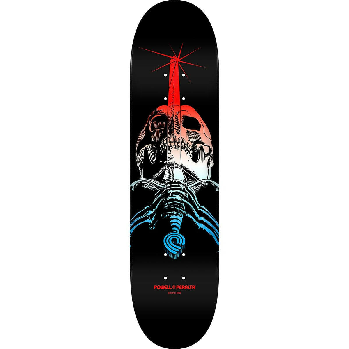 Powell Peralta - Skull & Sword Blue Fade 246 9.0 Skateboard Deck.
