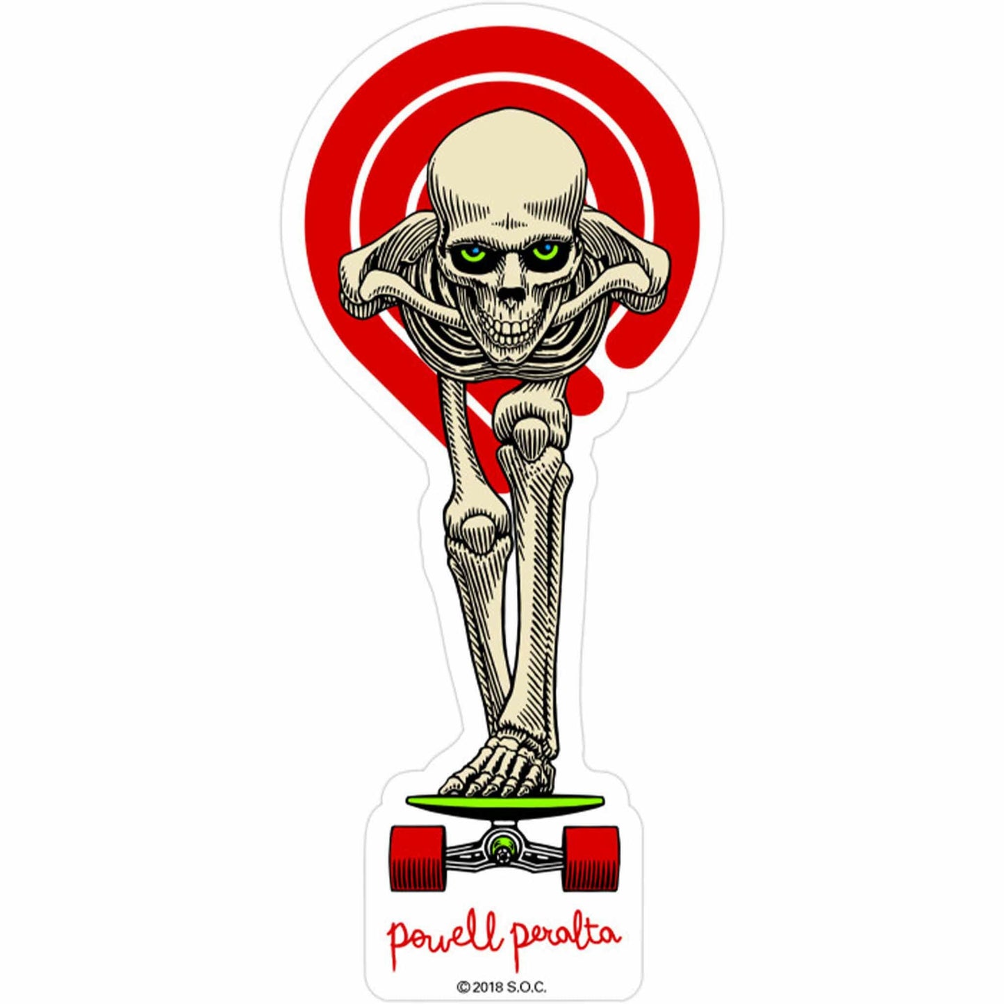Powell Peralta - Tucking Skeleton 3.65" Sticker.