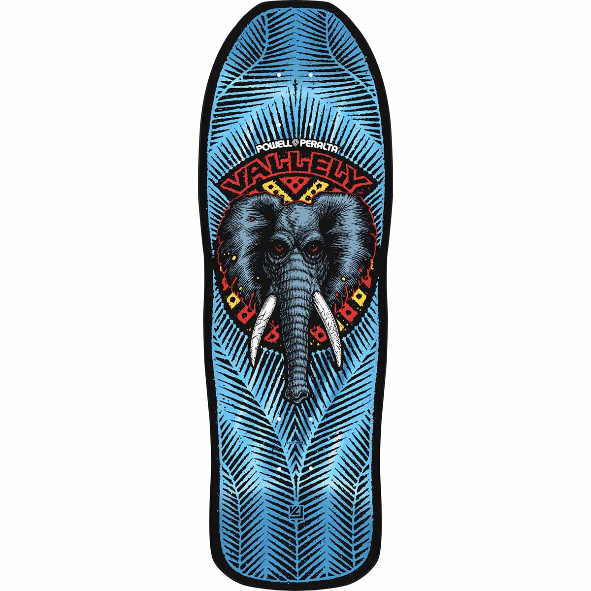 Powell Peralta Mike Vallely Elephant Blue Foil 10.0 Reissue Skateboard Deck