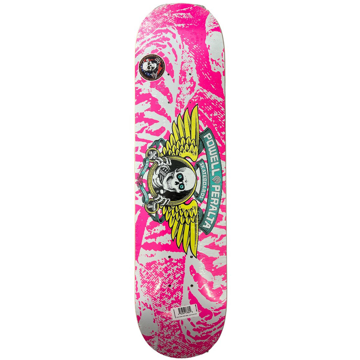 Powell Peralta - Winged Ripper White/Pink 7.0 Skateboard Deck.
