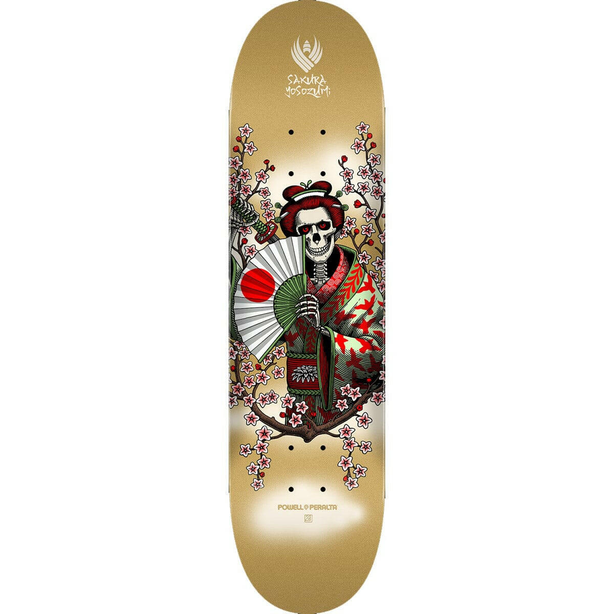 Powell Peralta - Sakura Yosozumi Samurai Flight Gold 8.25 Skateboard Deck.