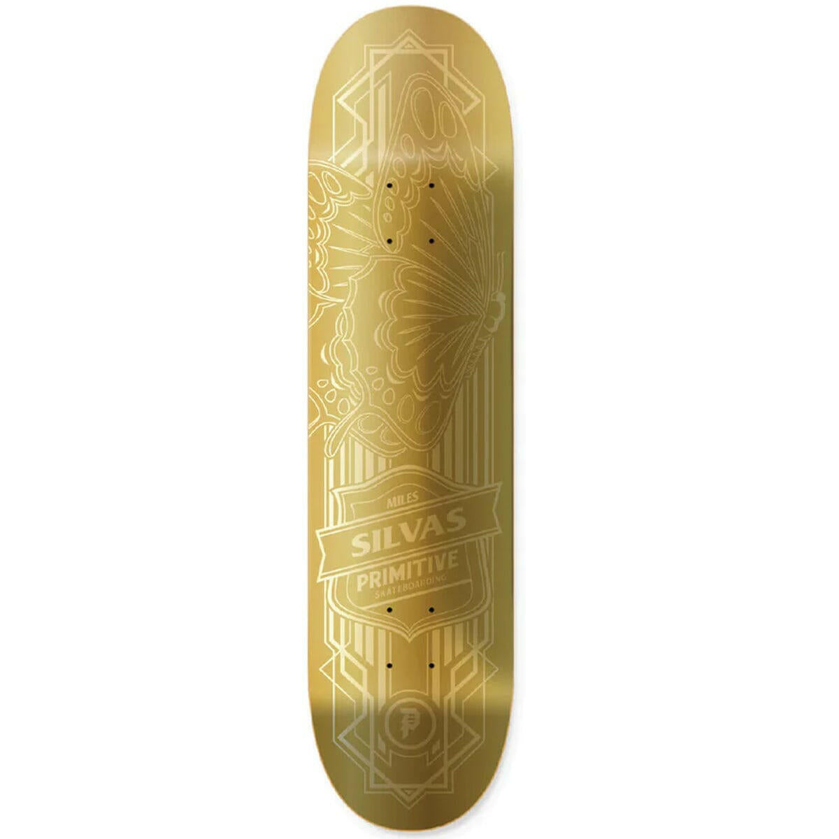 Primitive - Miles Silvas Butterfly Gold 8.25 Skateboard Deck.