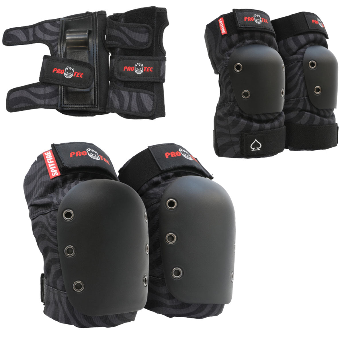 Pro Tec Spitfire Street 3 Pack Pad Set Black Swirl