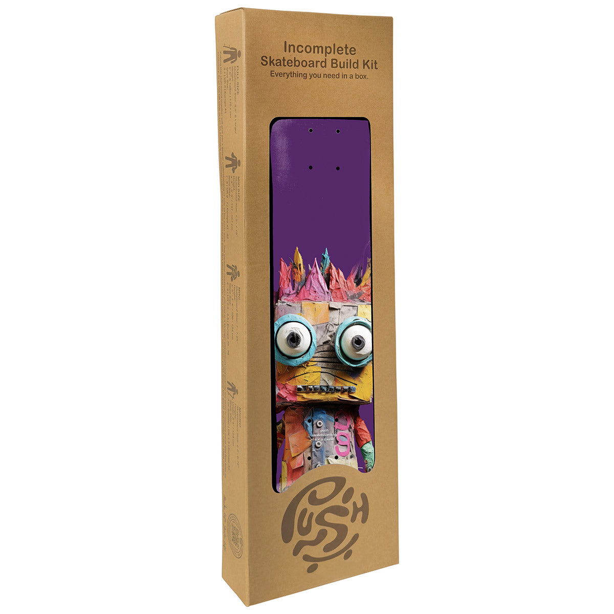 Push - Big Rag Doll Incomplete 7.5 Complete Skateboard.