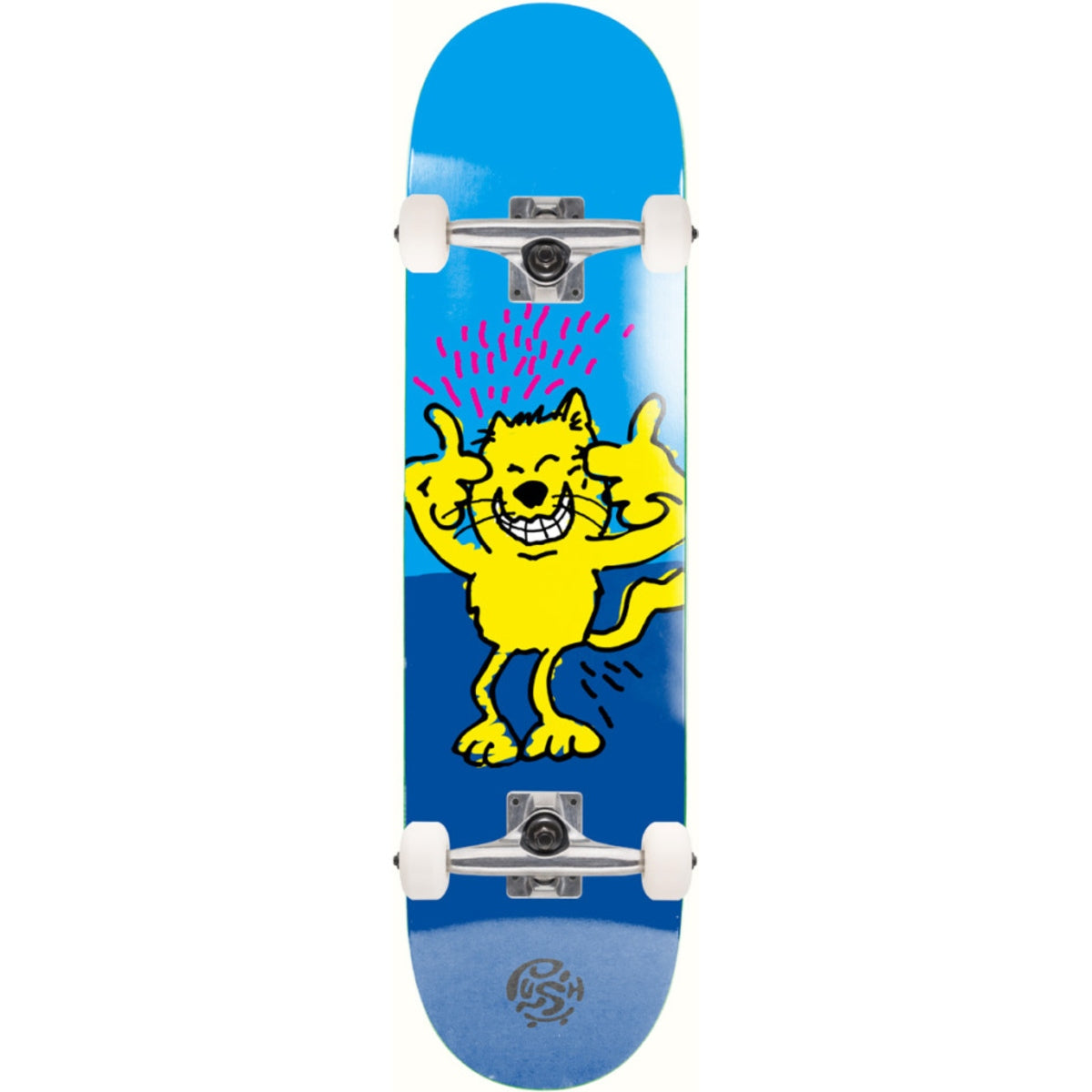 Push Chaos Kat 7.75 Complete Skateboard Blue - front/graphic view