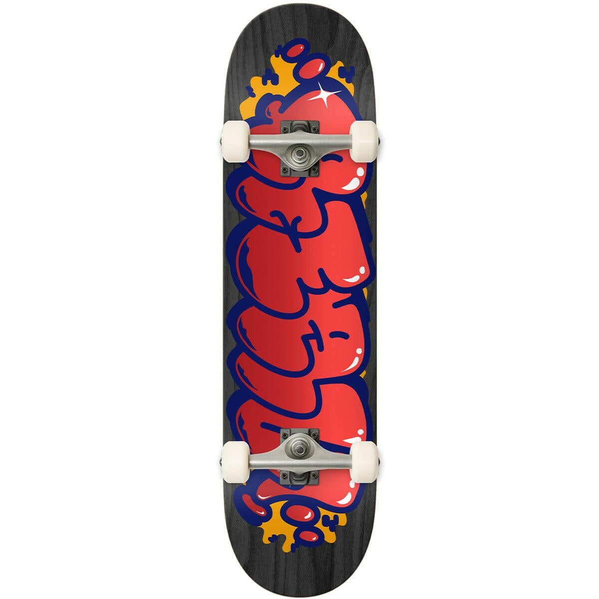 Real - Bubble Letters Black 8.0 Complete Skateboard.