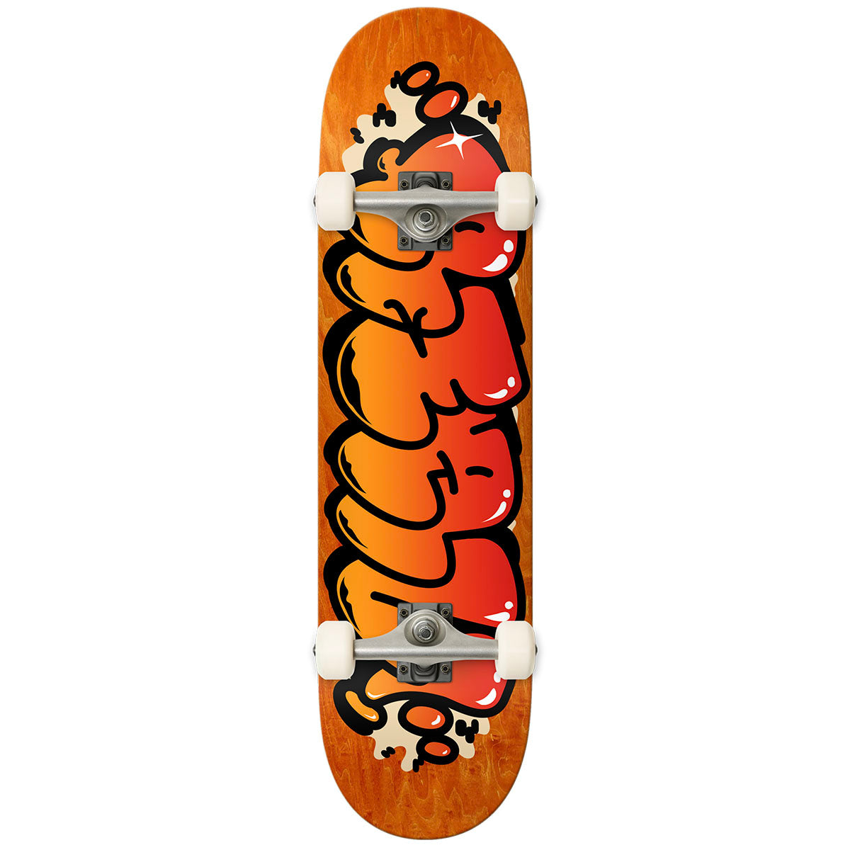 Real Bubble Letters Orange 7.75 Complete Skateboard