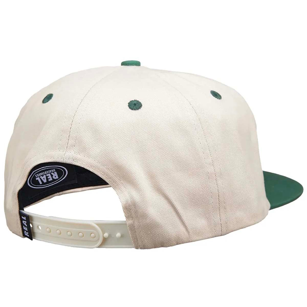 Real - Fort Miley Snapback Off White/Green Back