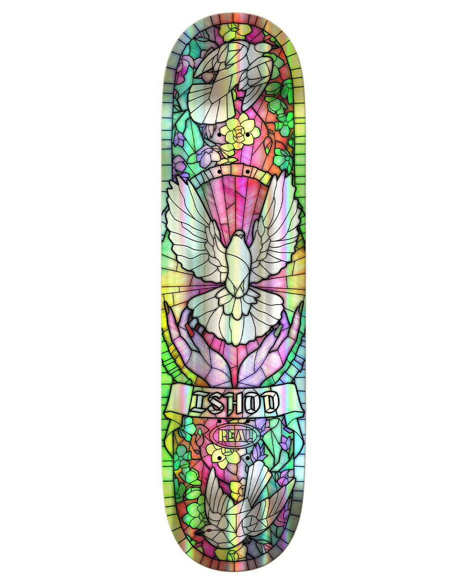 Real - Ishod Wair Holographic Cathedral Twin 8.5 Skateboard Deck.
