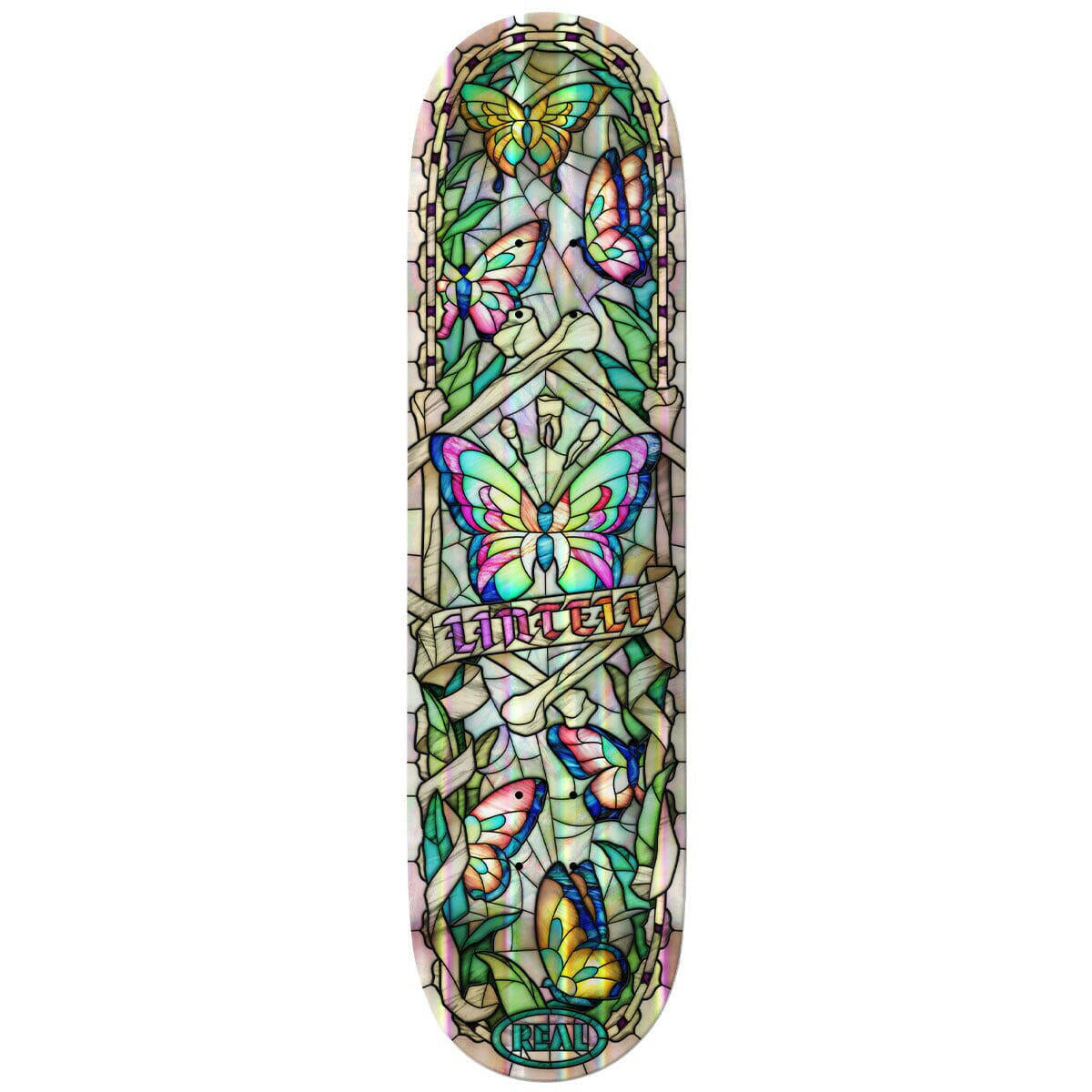 Real - Harry Lintell Foil Cathedral 8.25 Skateboard Deck.