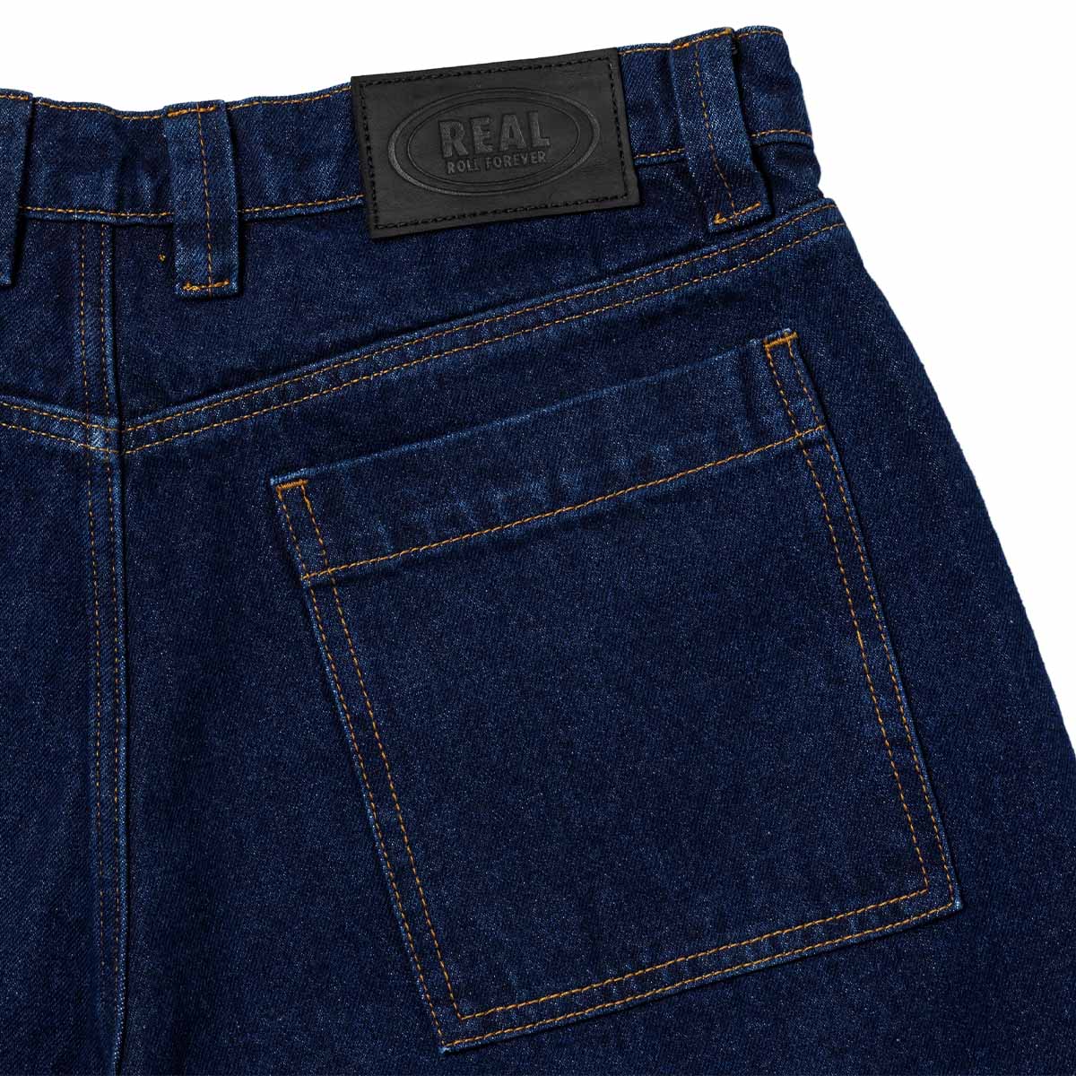 Real Steet Cleaner Denim Shorts Dark Wash Detail