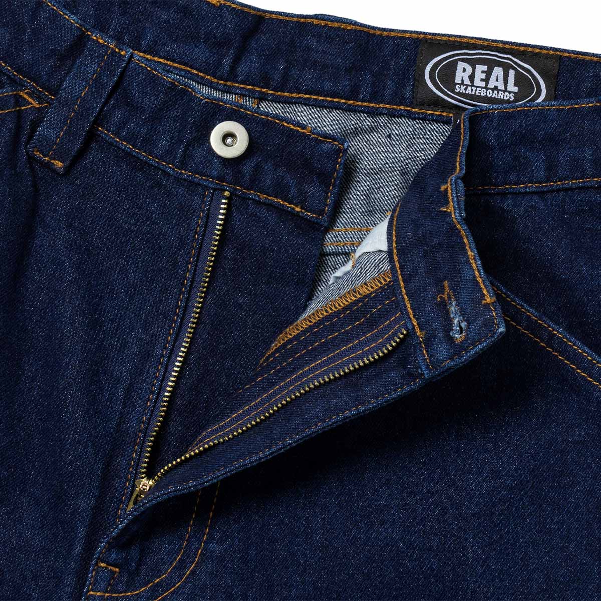 Real Steet Cleaner Denim Shorts Dark Wash Detail