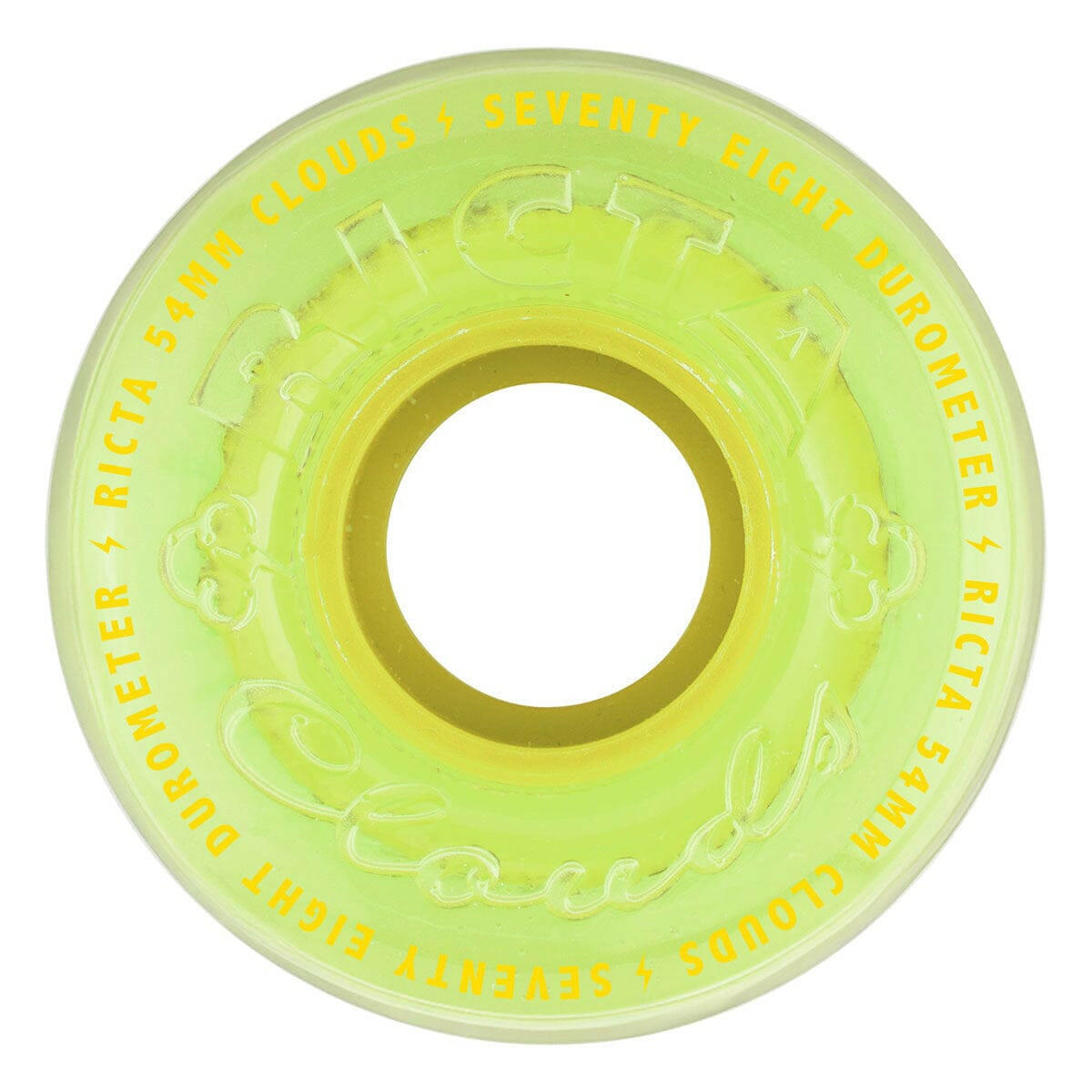 Ricta - Clear Splatter Clouds Camo Yellow 54MM 78A Skateboard Wheels.