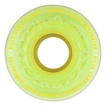 Ricta - Clear Splatter Clouds Camo Yellow 54MM 78A Skateboard Wheels.