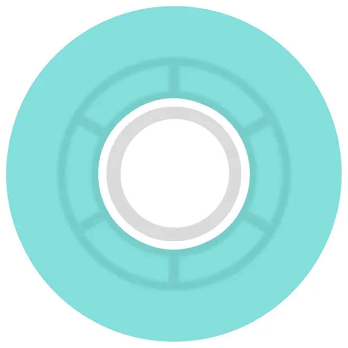 Ricta Clouds Transparent Aqua/White 57MM 78A Skateboard Wheels Side