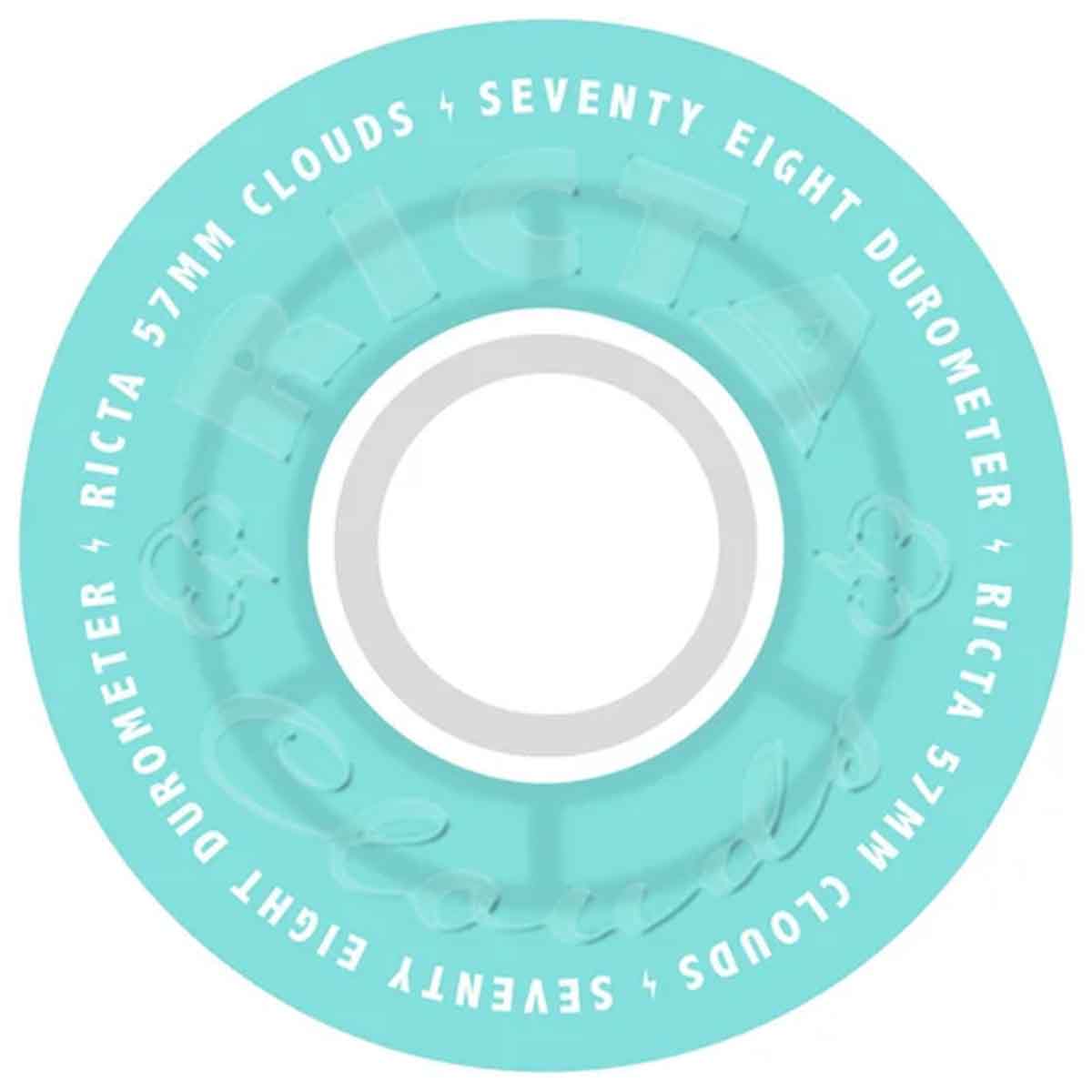 Ricta Clouds Transparent Aqua/White 57MM 78A Skateboard Wheels
