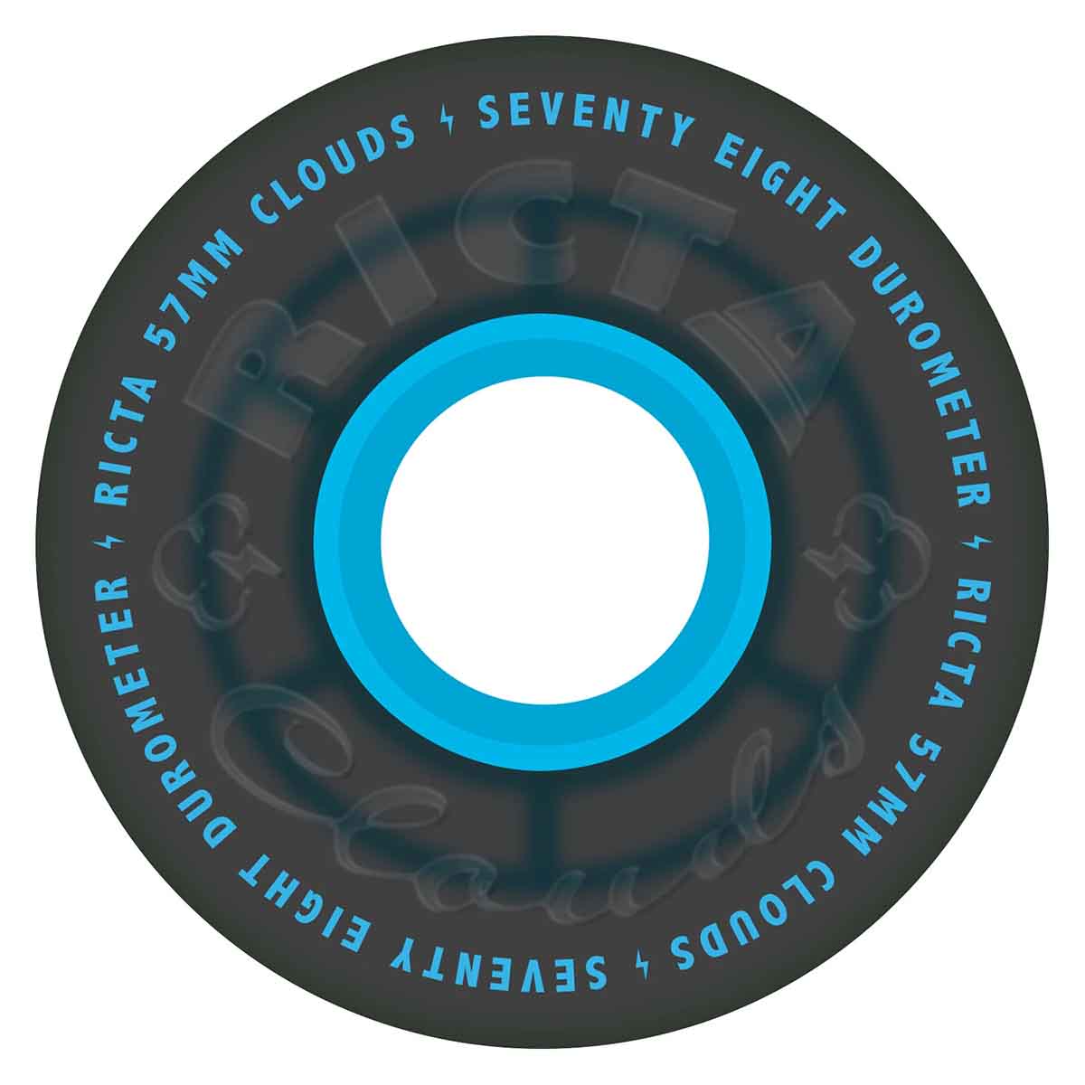 Ricta Clouds Transparent Black/Blue 57MM 78A Skateboard Wheels