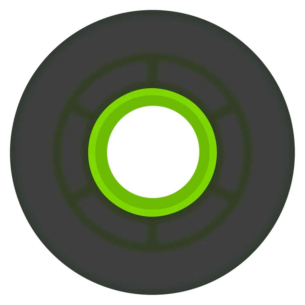 Ricta Clouds Transparent Black/Green 55MM 78A Skateboard Wheels Side