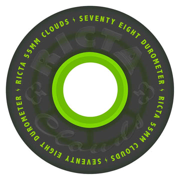 Ricta Clouds Transparent Black/Green 55MM 78A Skateboard Wheels