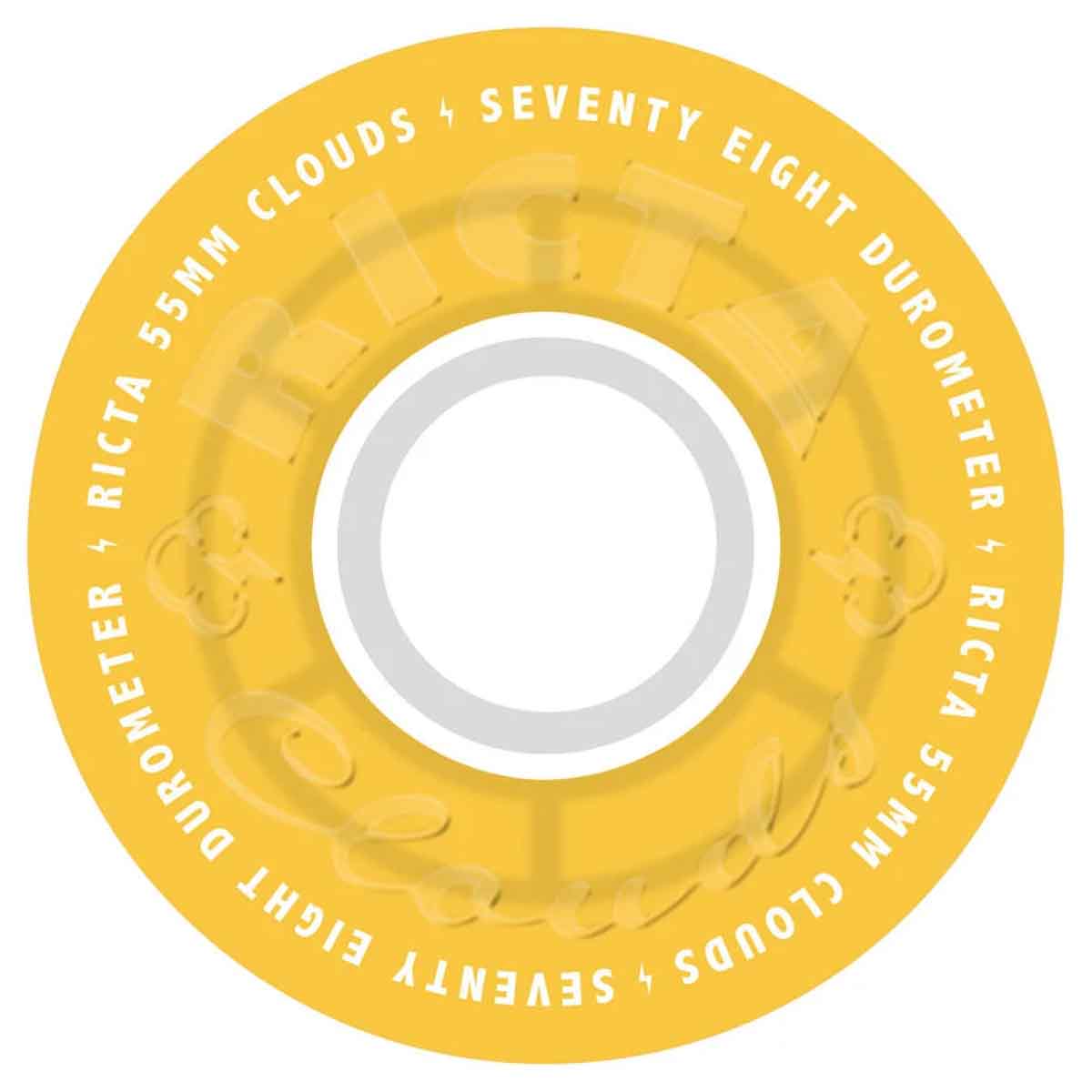 Ricta Clouds Transparent Citrus/White 55MM 78A Skateboard Wheels