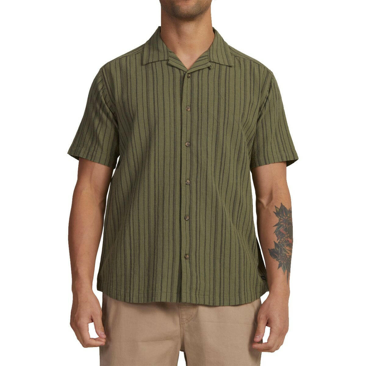 RVCA - Beat Stripe Shirt Agave.