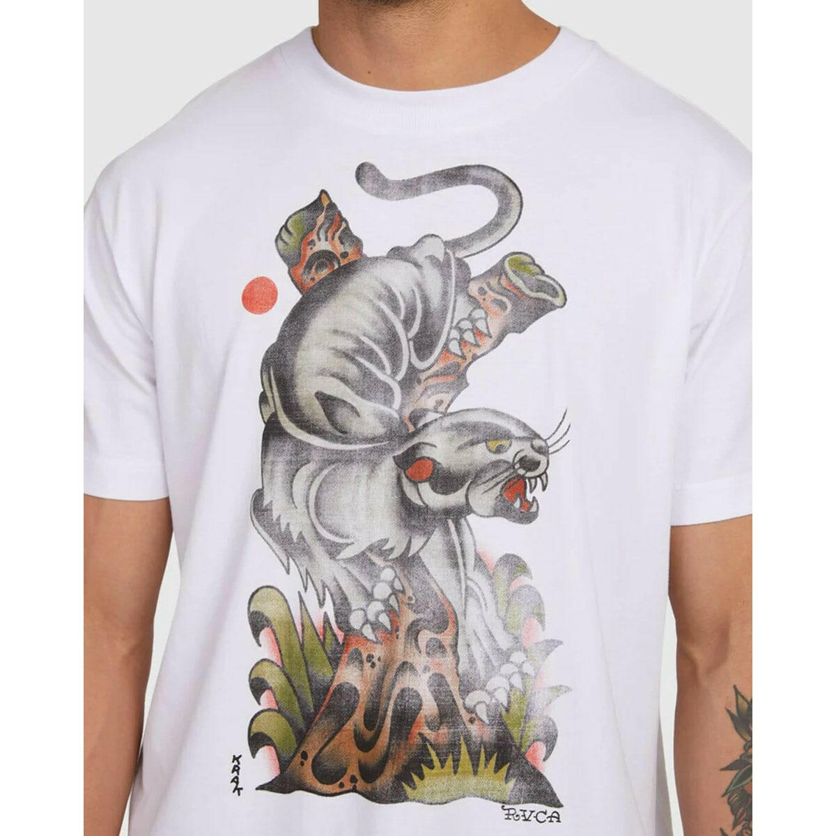 RVCA - Krak Panther Tee White.