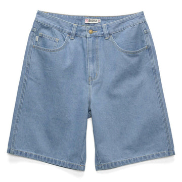S/Double - Emb Denim Standard Shorts Mid Blue.
