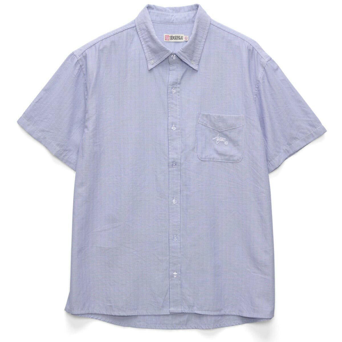 S/Double - Oxford Classic Shirt White/Blue Stripe.