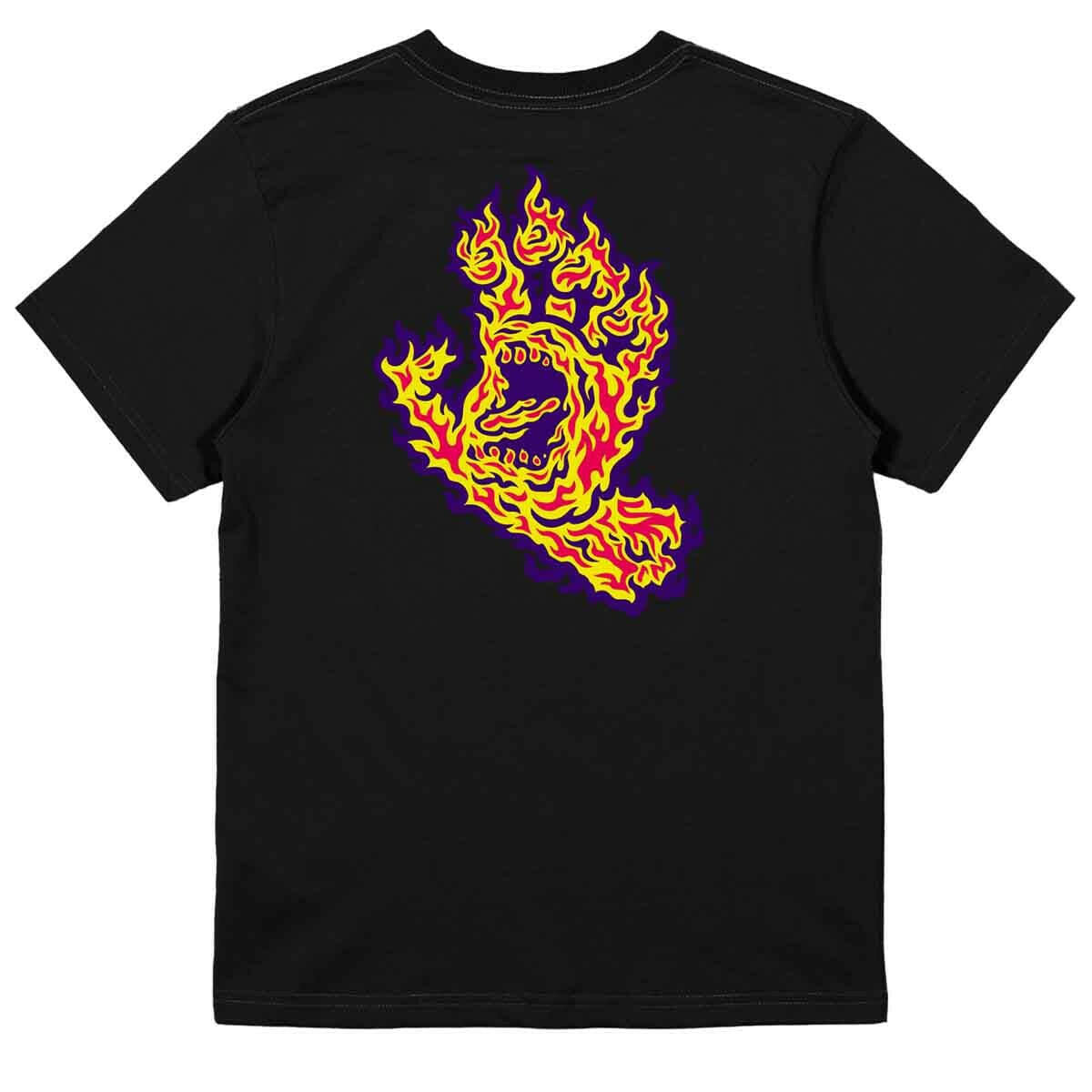 Santa Cruz - Flame Strip Hand Youth Tee Black.