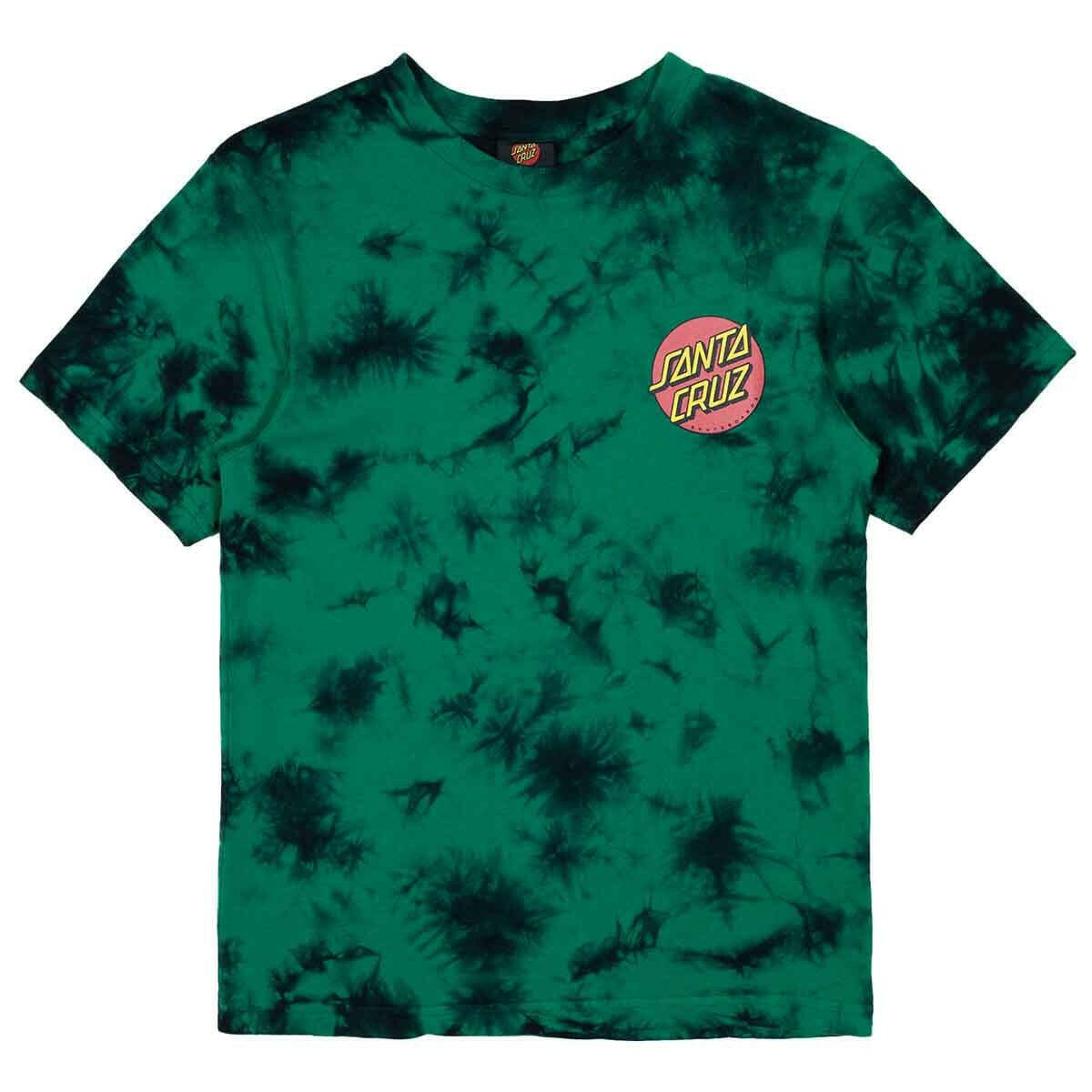 Santa Cruz - Beware Dot Youth Tee Green Tie Dye.