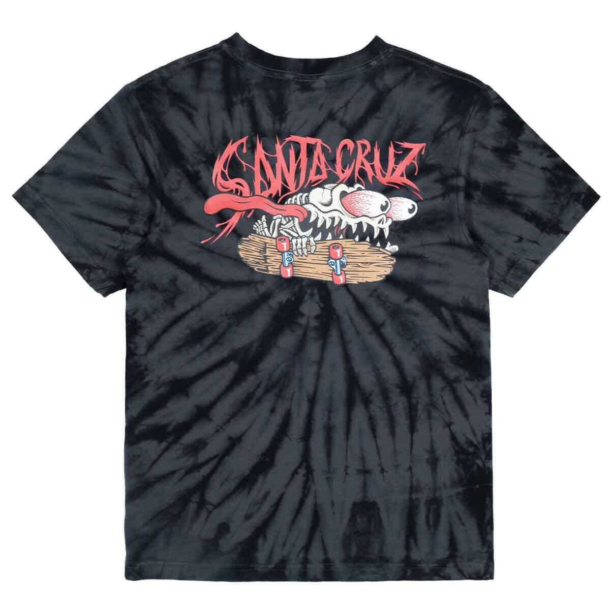 Santa Cruz - Bone Slasher Youth Tee Black Tie Dye.