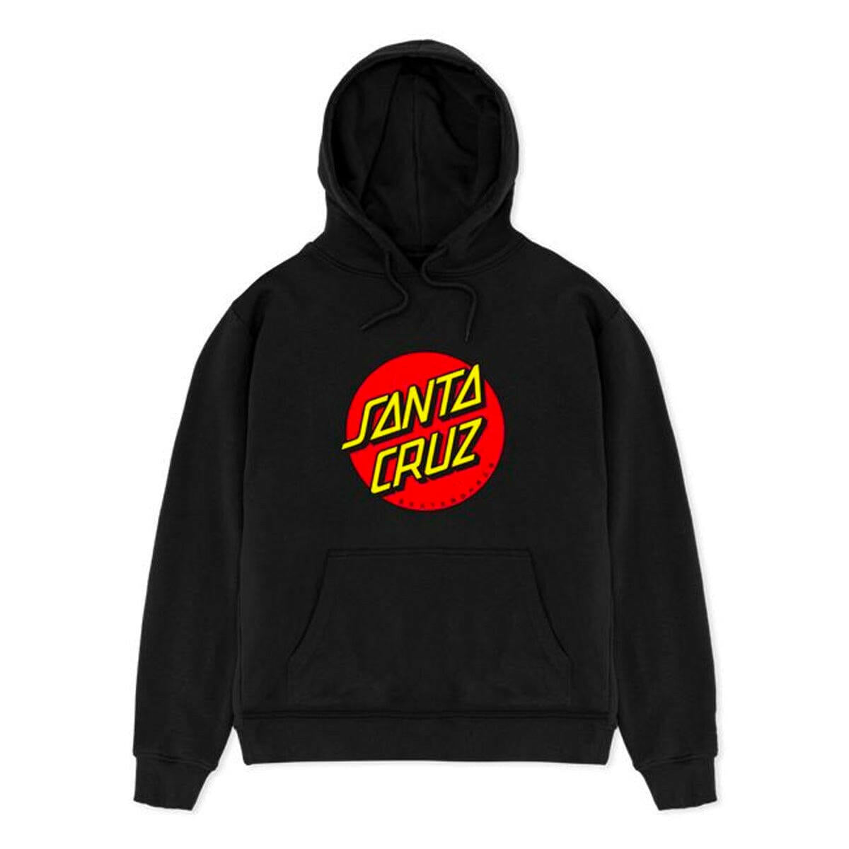 Santa Cruz Classic Dot Front Youth Hoodie Black.
