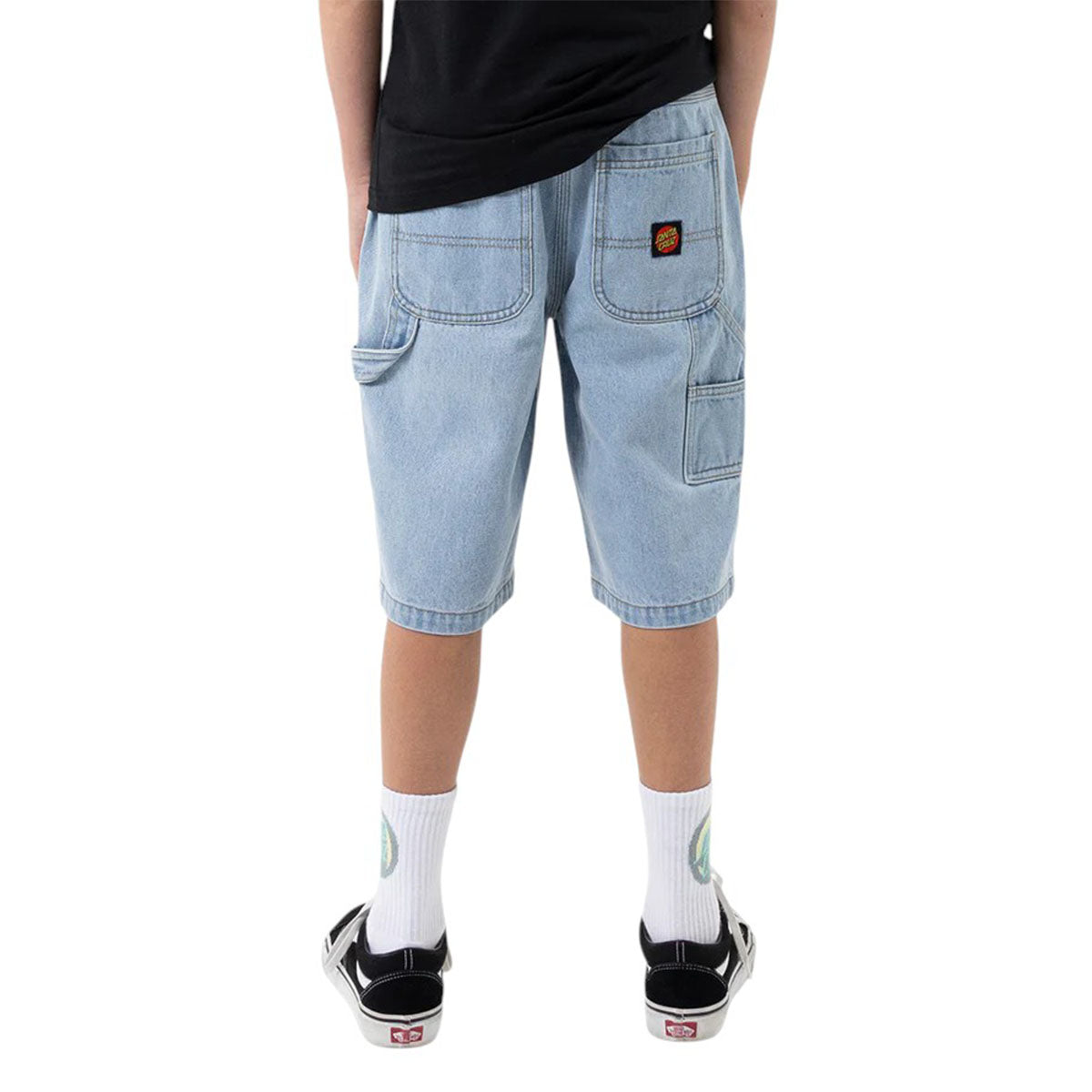 Santa Cruz - Classic Dot Youth Carpenter Shorts Light Washed Indigo.