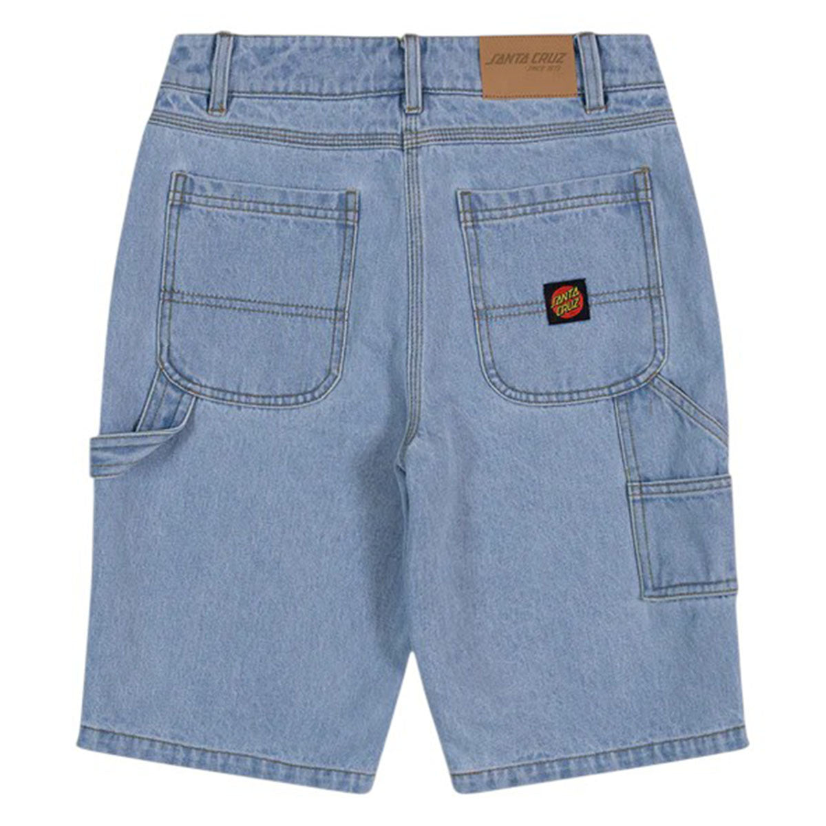 Santa Cruz - Classic Dot Youth Carpenter Shorts Light Washed Indigo.