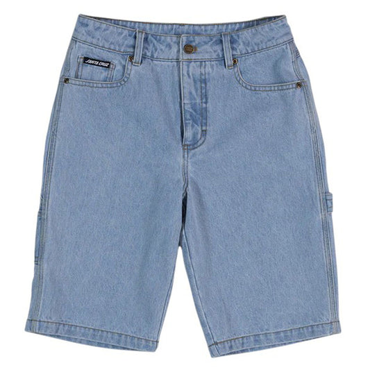 Santa Cruz - Classic Dot Youth Carpenter Shorts Light Washed Indigo.
