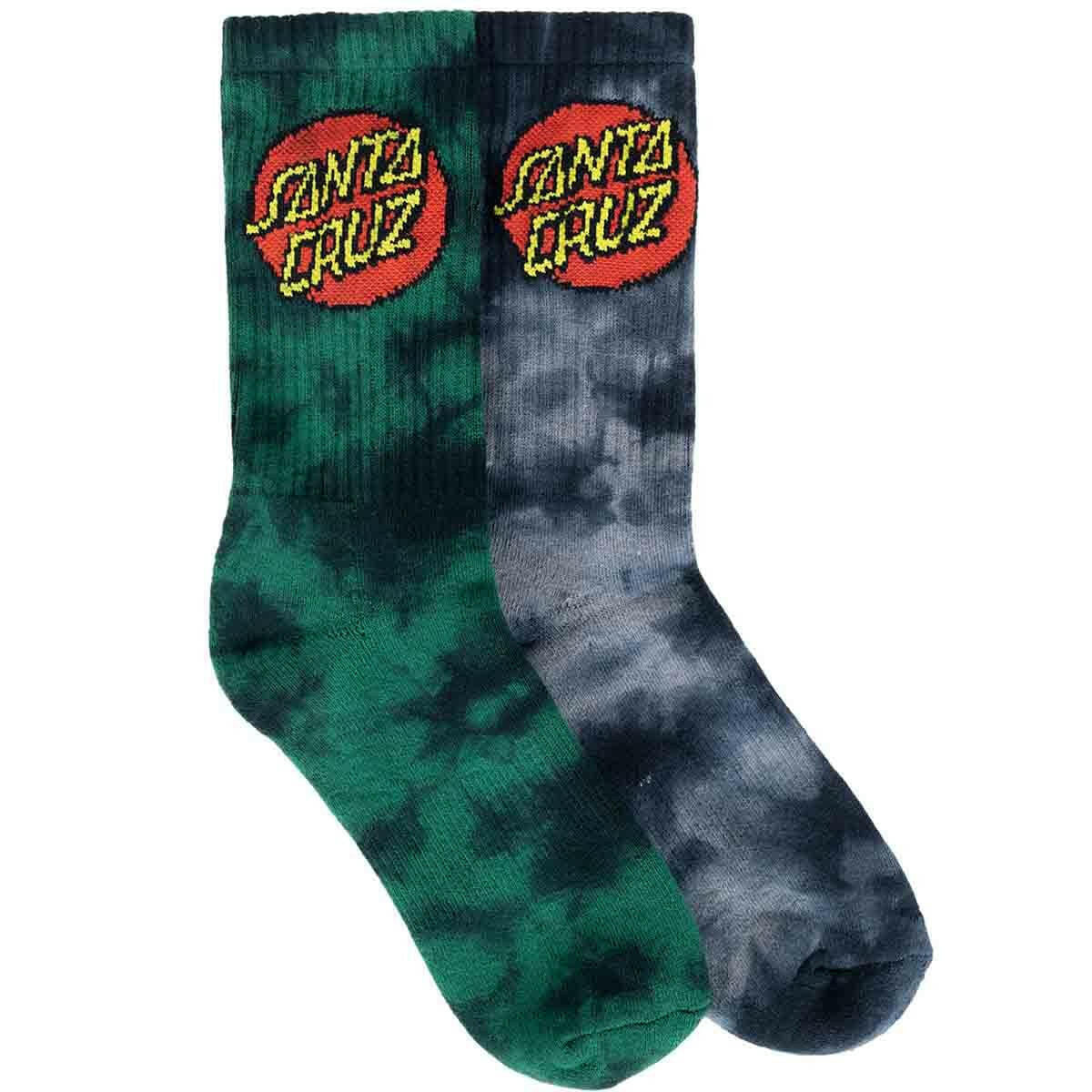 Santa Cruz - Classic Dot Tie Dye Crew 2 Pack Youth Socks.