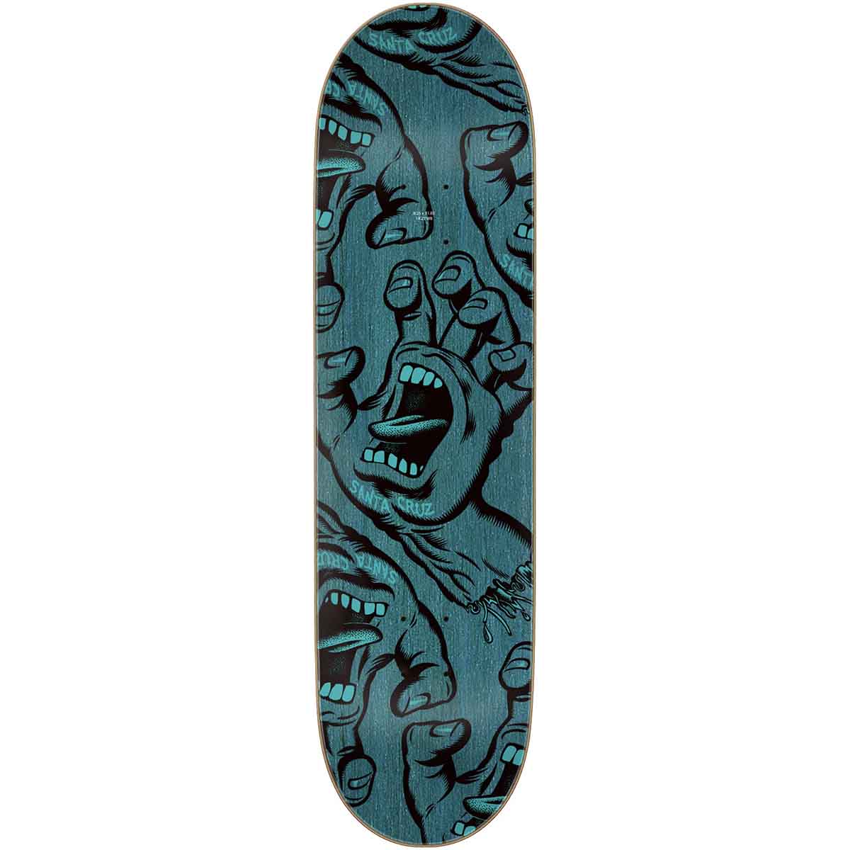 Santa Cruz Crowded Hand 8.25 Skateboard Deck Top