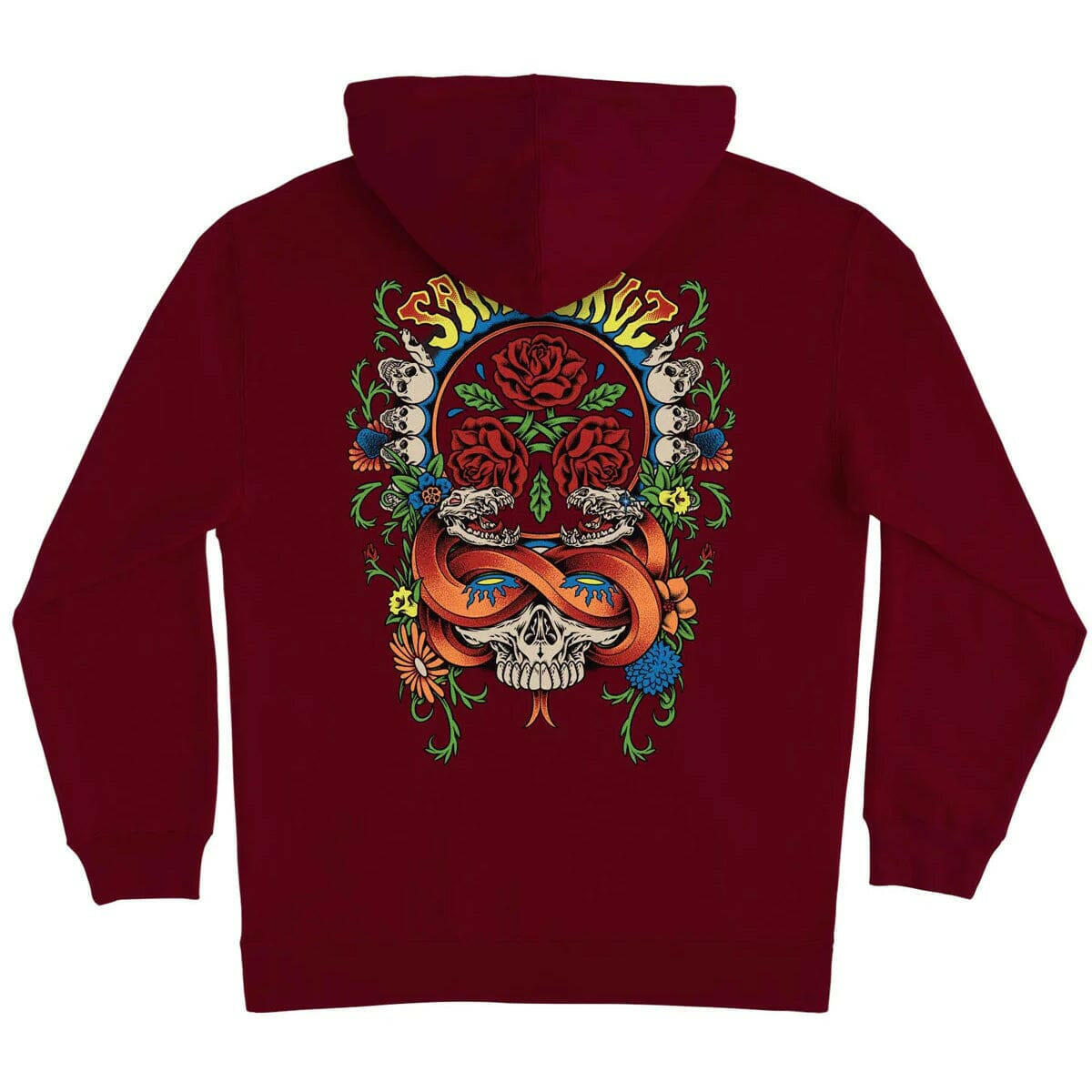 Santa Cruz - Dressen Rose Crew Three Hoodie Maroon.