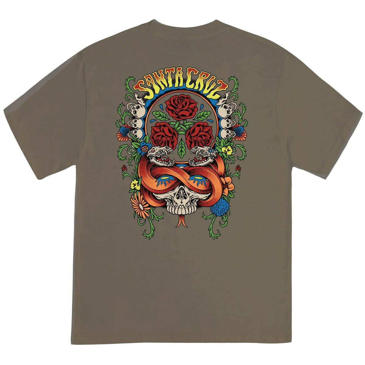 Santa Cruz - Dressen Rose Crew Three Tee Dusty Brown.
