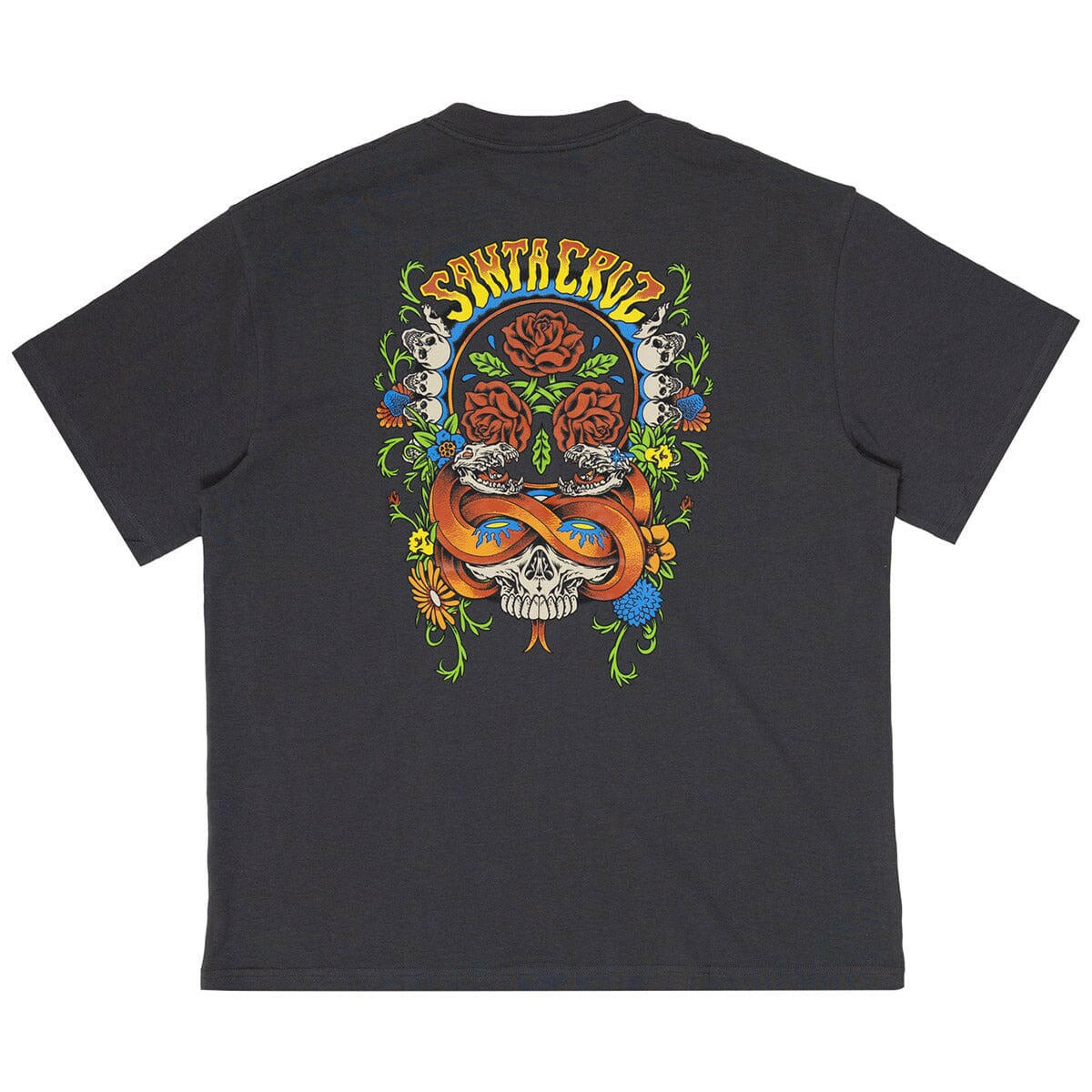 Santa Cruz - Dressen Rose Crew Three Tee Washed Black.