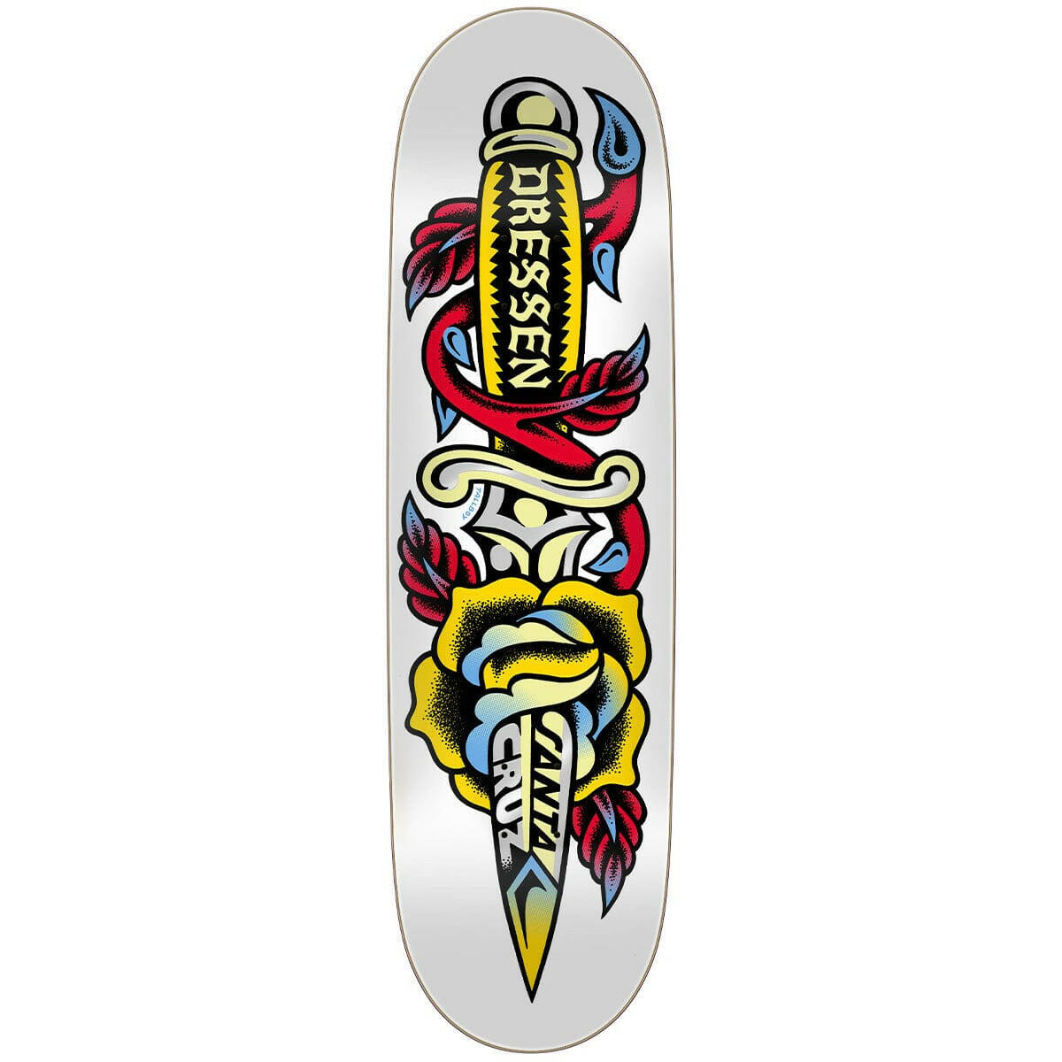 Santa Cruz - Eric Dressen Rose Dagger White 8.7 Skateboard Deck.