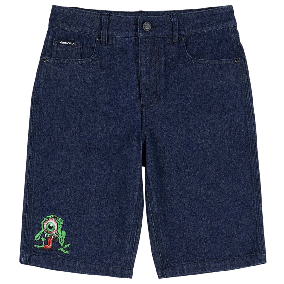 Santa Cruz Eyegore Youth Shorts Rinsed Indigo Front