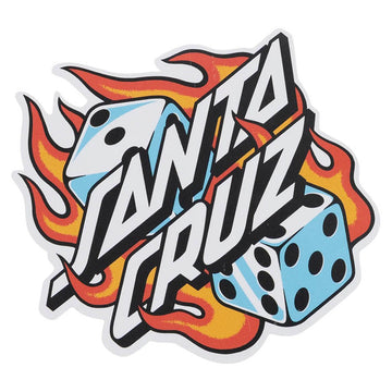 Santa Cruz Flaming Dice Dot Sticker