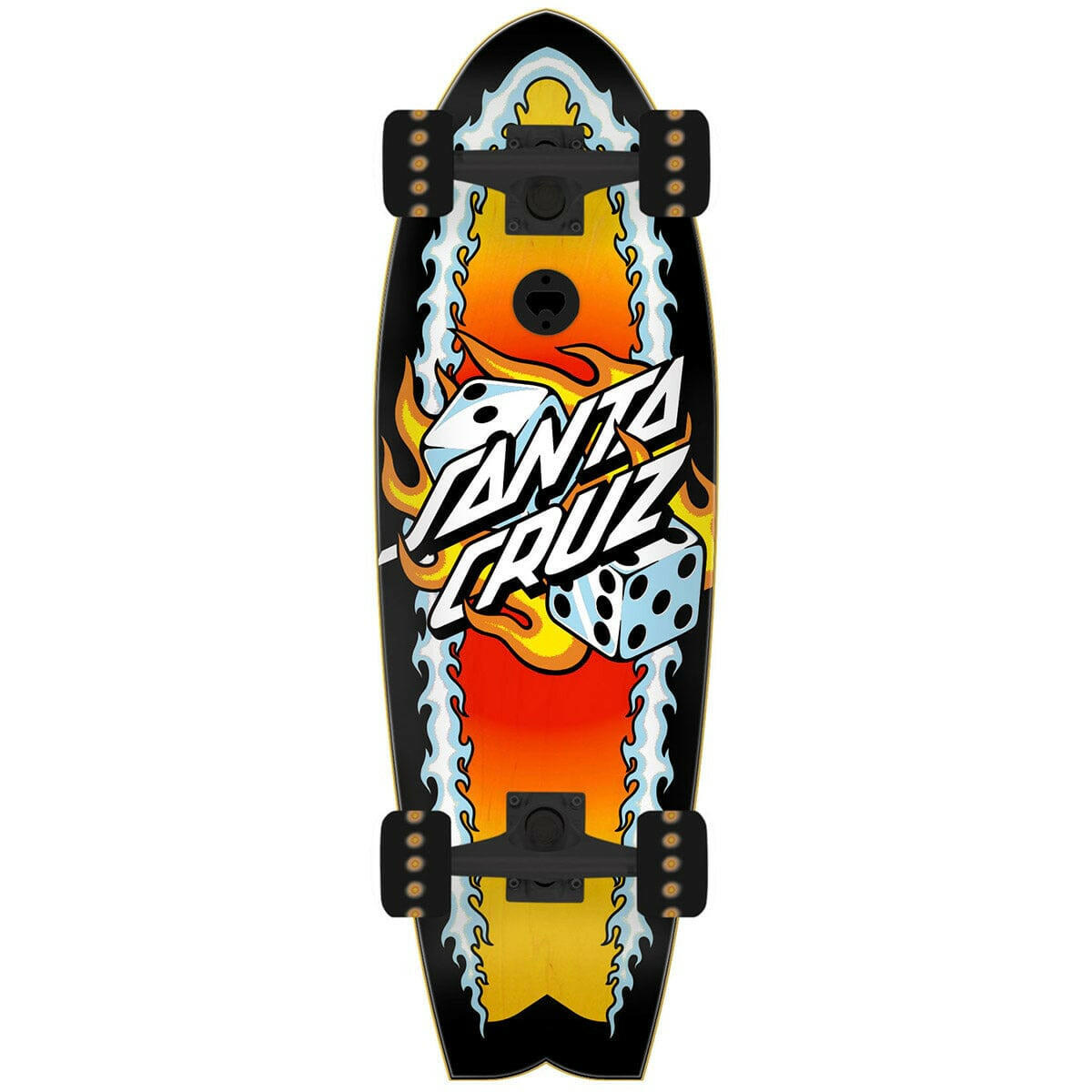 Santa Cruz - Flaming Dice Dot Cruiser 8.81 Complete Skateboard.
