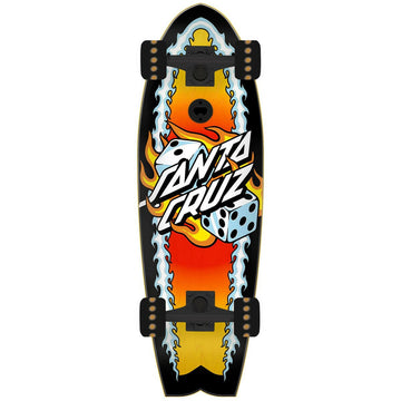 Santa Cruz - Flaming Dice Dot Cruiser 8.81 Complete Skateboard.