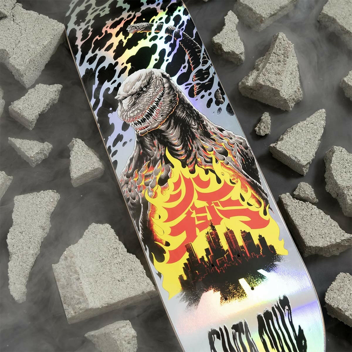 Santa Cruz - Godzilla Shin Knox Firepit 8.5 Skateboard Deck.