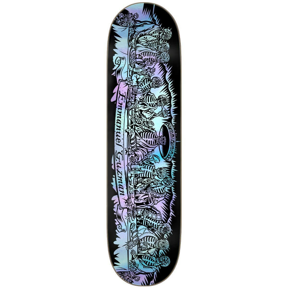 Santa Cruz - Emmanuel Guzman 20 Years Dining With The Dead 8.27 Skateboard Deck.