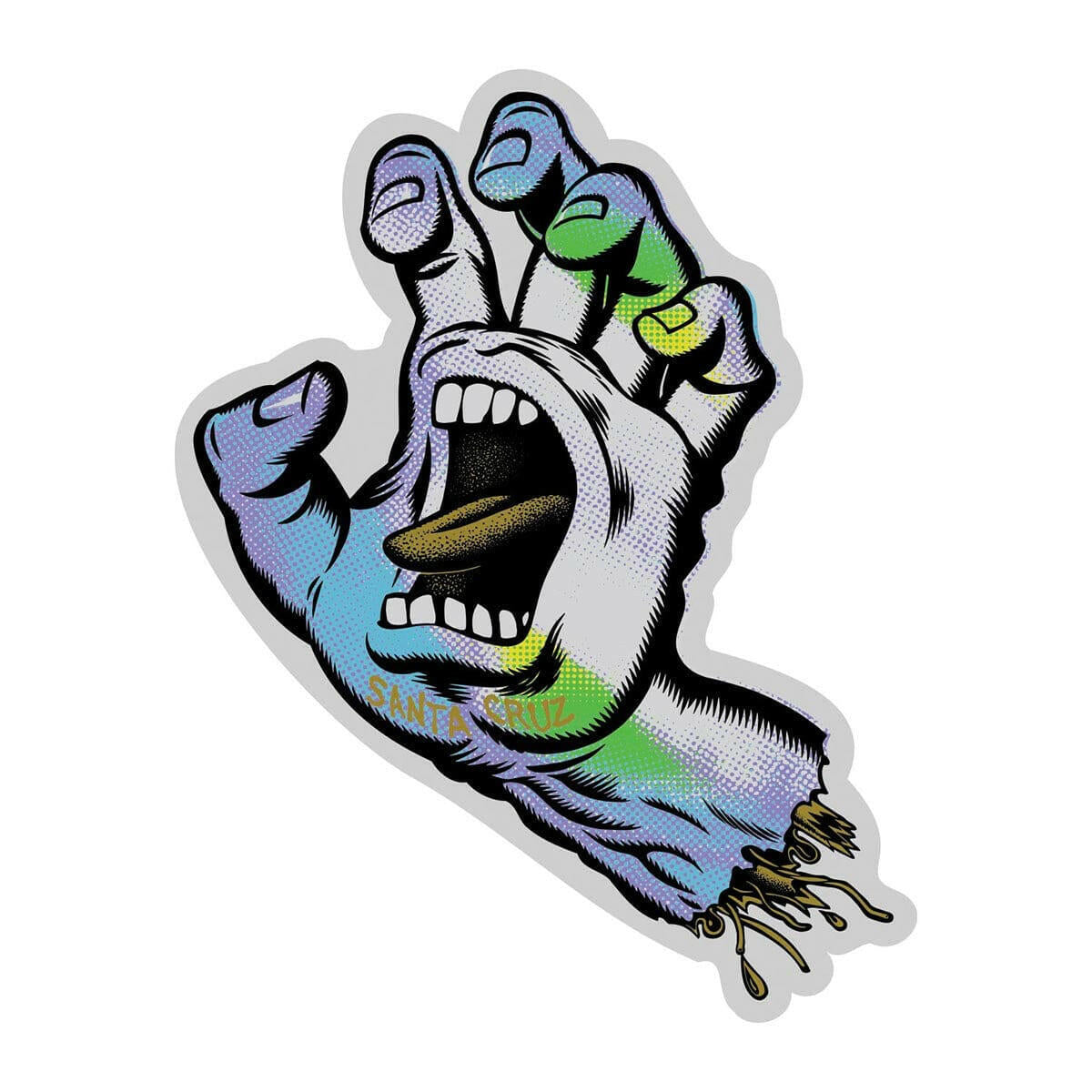Santa Cruz - Holo Screaming Hand 4" Sticker.
