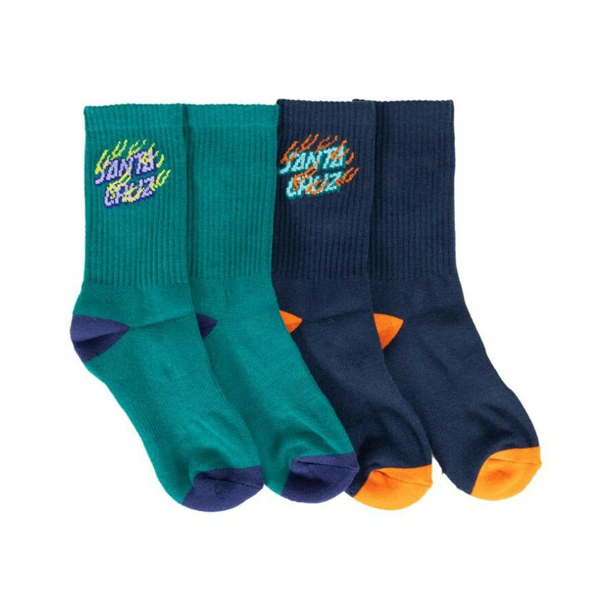 Santa Cruz - Inferno Stack Crew 2 Pack Youth Socks.