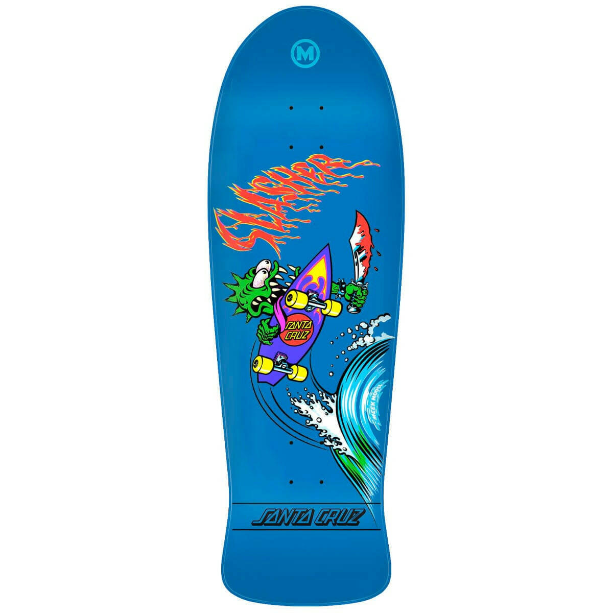 Santa Cruz - Keith Meek OG Slasher Blue 10.1 Reissue Skateboard Deck.